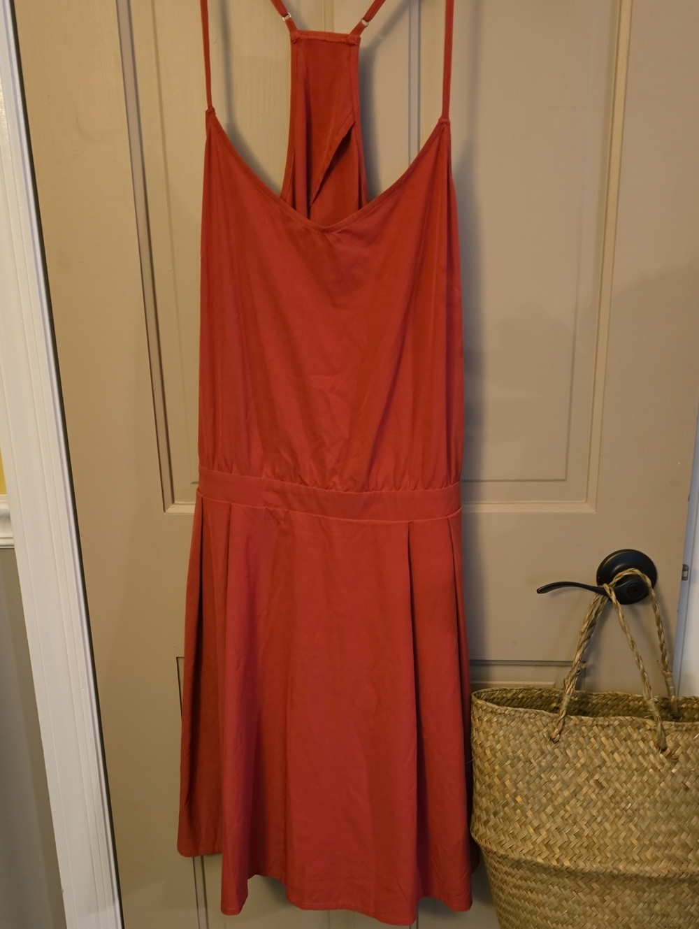 HALARA Burnt Orange Spaghetti-Strap Mini Dress